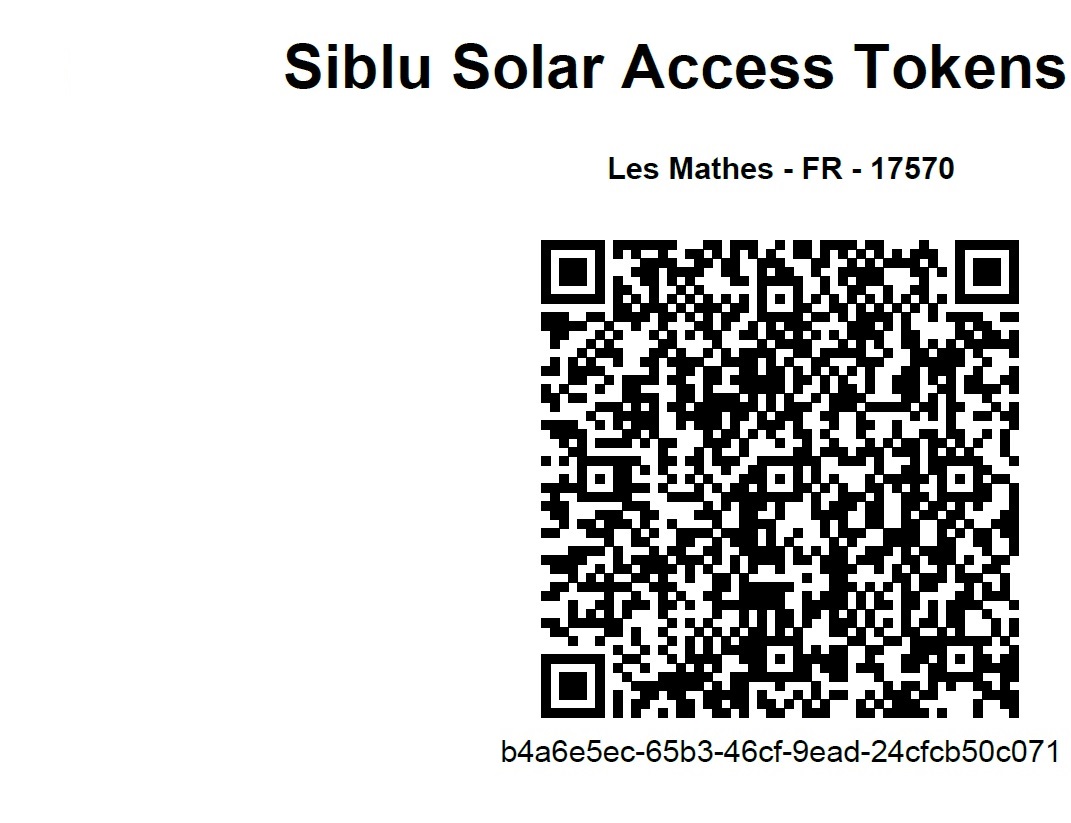 QR Code appli solaire